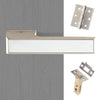 Tupai Rapido VersaLine Tobar Lever on Long Rose - Polished Stainless Steel Decorative Plate - Pearl Nickel Handle Pack