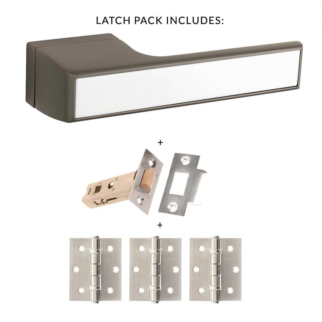 Tupai Rapido VersaLine Tobar Lever on Long Rose - White Decorative Plate - Titanium Handle Pack