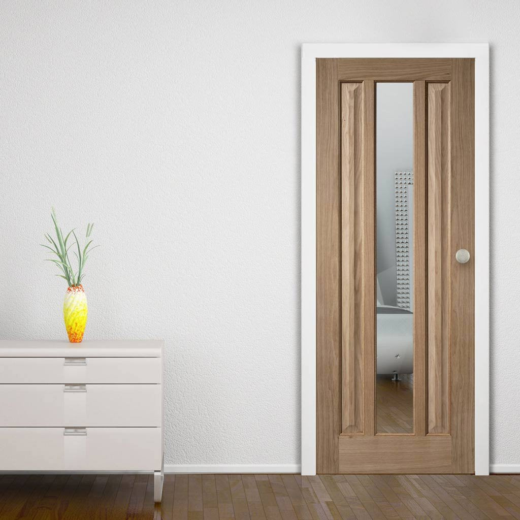 Modern style oak interior door