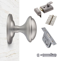 External M61 Centre Knob Stable Door Handle Pack - Chrome Finish
