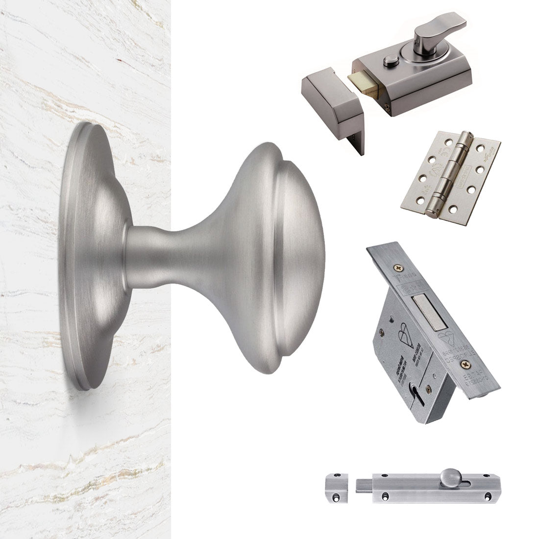 External M61 Centre Knob Stable Door Handle Pack - Chrome Finish