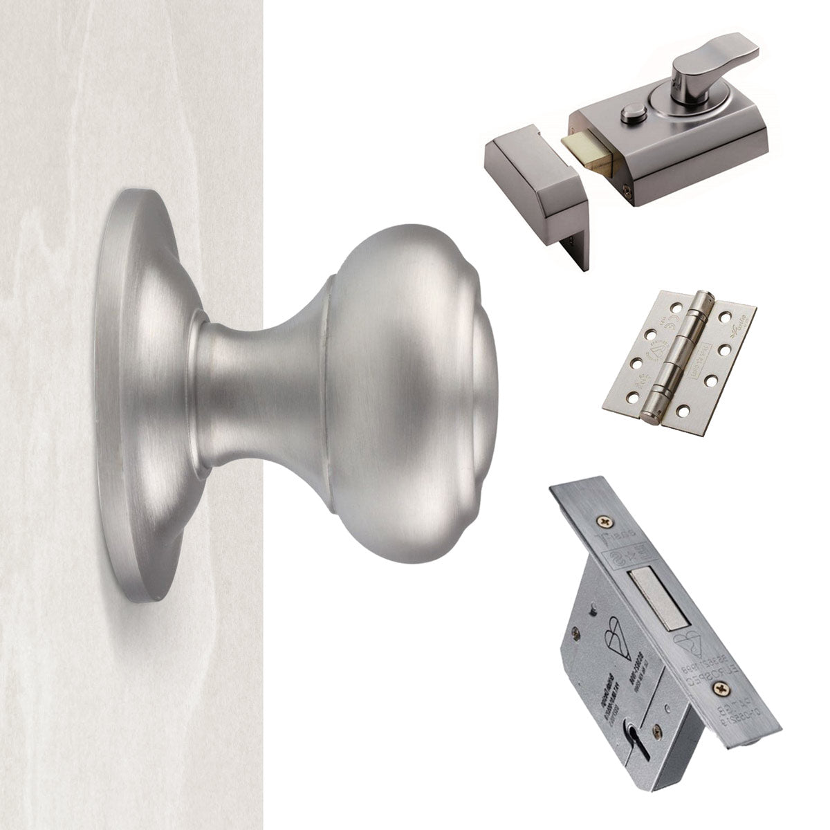 External M51 Centre Knob Front Door Handle Pack - Chrome Finish