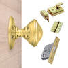 External M60 Round Centre Knob Front Door Handle Pack - Brass Finish