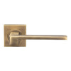 Serozzetta Equi SZM370 Lever Latch Handles on Square Rose - Antique Brass