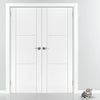 J B Kind Mistral White Primed Flush Fire Door Pair - 30 Minute Fire Rated