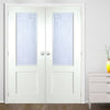 Shaker Internal PVC Door Pair - Granville Sandblasted Glass