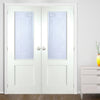 Shaker Internal PVC Door Pair - Granville Sandblasted Glass