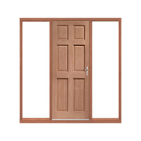 Colonial External Mahogany 6 Panel Door and Frame Set - Two Unglazed Side Screens