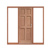 Colonial External Mahogany 6 Panel Door and Frame Set - Two Unglazed Side Screens