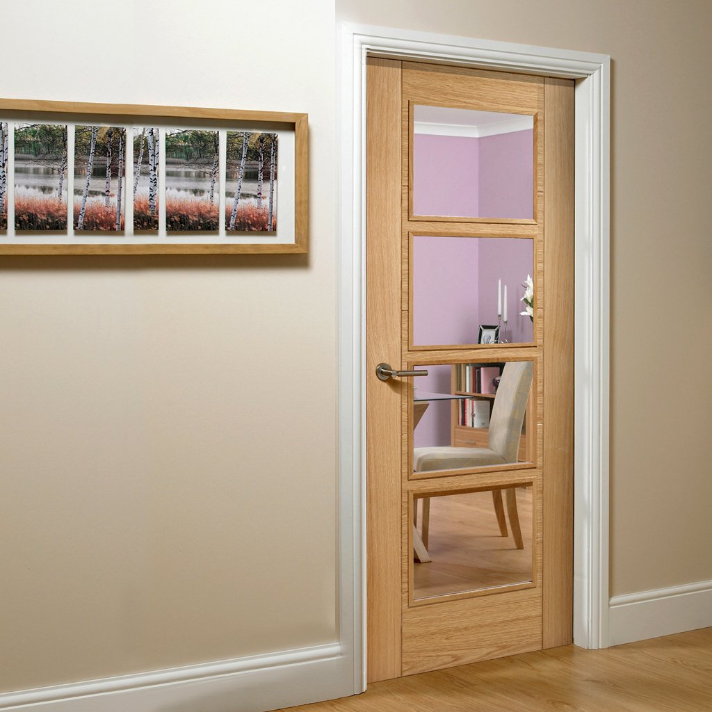 vancouver oak 4l door clear safety glass prefinished 1006 style