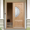 Empress Oak Door and Frame Set - Zinc Double Glazing - One Unglazed Side Screen, From LPD Joinery