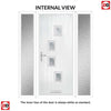 Cottage Style Doretti 4 Composite Front Door Set with Double Side Screen - Hnd Roma Glass - Shown in Black
