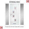 Cottage Style Doretti 4 Composite Front Door Set with Double Side Screen - Hnd Murano Red Glass - Shown in Red