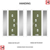 Cottage Style Doretti 4 Composite Front Door Set with Double Side Screen - Hnd Kupang Green Glass - Shown in Reed Green