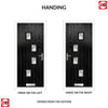Cottage Style Doretti 4 Composite Front Door Set with Hnd Roma Glass - Shown in Black