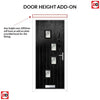 Cottage Style Doretti 4 Composite Front Door Set with Hnd Roma Glass - Shown in Black
