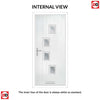 Cottage Style Doretti 4 Composite Front Door Set with Hnd Roma Glass - Shown in Black