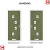 Cottage Style Doretti 4 Composite Front Door Set with Hnd Kupang Green Glass - Shown in Reed Green