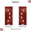 Cottage Style Doretti 4 Composite Front Door Set with Hnd Murano Red Glass - Shown in Red