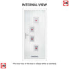 Cottage Style Doretti 4 Composite Front Door Set with Hnd Murano Red Glass - Shown in Red