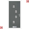 Cottage Style Doretti 4 Composite Front Door Set with Hnd Matisse Glass - Shown in Mouse Grey