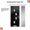 Cottage Style Doretti 4 Composite Front Door Set with Single Side Screen - Hnd Roma Glass - Shown in Black