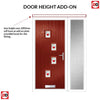 Cottage Style Doretti 4 Composite Front Door Set with Single Side Screen - Hnd Murano Red Glass - Shown in Red