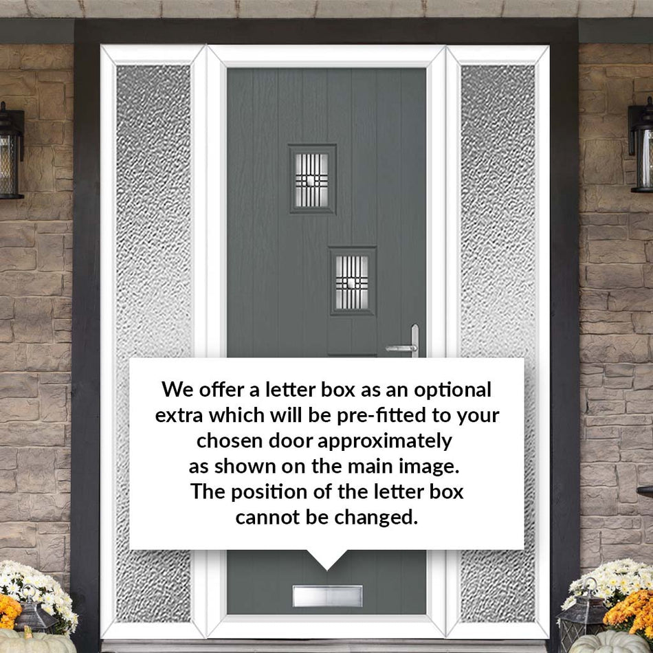 Cottage Style Doretti 4 Composite Front Door Set with Double Side Screen - Hnd Matisse Glass - Shown in Mouse Grey