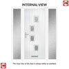 Cottage Style Doretti 4 Composite Front Door Set with Double Side Screen - Hnd Matisse Glass - Shown in Mouse Grey