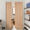 Belize Oak Double Evokit Pocket Doors - Prefinished