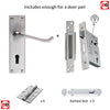 Double Door DL54 Victorian Scroll Suite Lever Lock Satin Chrome - Combo Handle & Accessory Pack