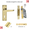 Double Door M30 Victorian Suite Lever Lock Polished Brass - Combo Handle & Accessory Pack