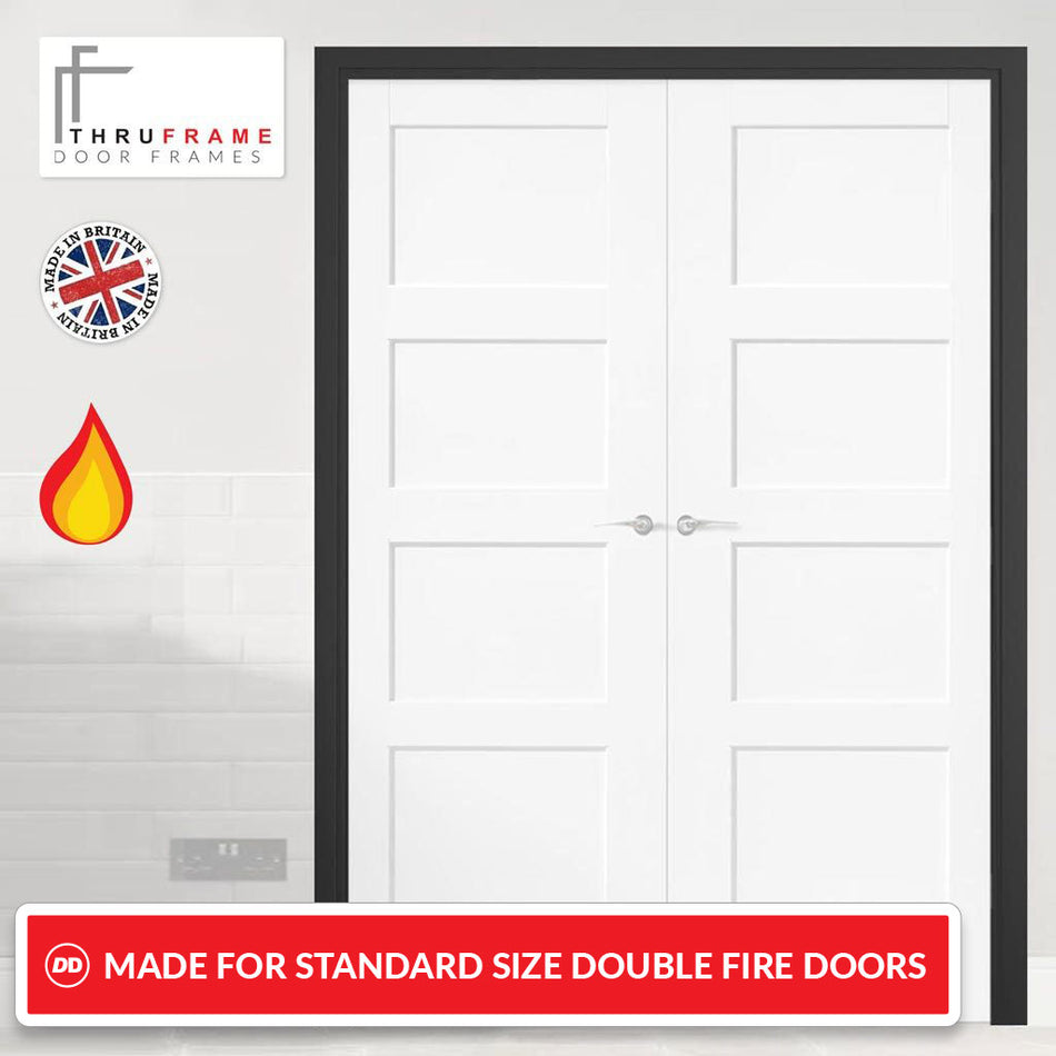 Made to Size Double Interior Black Primed Door Lining Frame - For 30 Minute Fire Doors