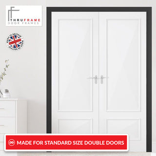 Image: Made to Size Double Interior Black Primed Door Lining Frame