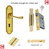Double Door FG27 Georgian Suite Lever Lock Polished Brass - Combo Handle & Accessory Pack