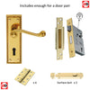 Double Door FG1 Georgian Suite Lever Lock Polished Brass - Combo Handle & Accessory Pack