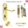 Double Door DL168 Oakley Suite Lever Lock Polished Brass - Combo Handle & Accessory Pack