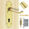 Double Door DL168 Oakley Suite Lever Lock Polished Brass - Combo Handle & Accessory Pack