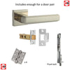 Rebated Double Door Pack Forme Alila Designer Lever on Minimal Square Rose Polished Nickel Combo Handle & Accessory Pack