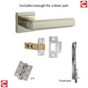 Double Door Pack Forme Alila Designer Lever on Minimal Square Rose Polished Nickel Combo Handle & Accessory Pack