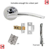 Rebated Double Door Pack Arizona Status Lever on Round Rose Polished Chrome Combo Handle & Accessory Pack