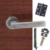 Double Door Pack Forme Asti Designer Lever on Minimal Round Rose Urban Graphite Combo Handle & Accessory Pack