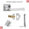 Rebated Double Door Pack California Status Lever on Square Rose Satin Chrome Combo Handle & Accessory Pack