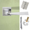 Double Door Pack California Status Lever on Square Rose Satin Chrome Combo Handle & Accessory Pack