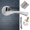 Double Door Pack Colorado Status Lever on Round Rose Polished Chrome Combo Handle & Accessory Pack