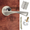 Double Door Pack Colorado Status Lever on Round Rose Satin Nickel Combo Handle & Accessory Pack