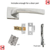 Double Door Pack Crystal Forme Designer Lever on Minimal Square Rose Polished Chrome Combo Handle & Accessory Pack