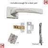 Rebated Double Door Pack Crystal Forme Designer Lever on Minimal Square Rose Polished Chrome Combo Handle & Accessory Pack