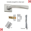Double Door Pack Crystal Forme Designer Lever on Minimal Square Rose Satin Chrome Combo Handle & Accessory Pack