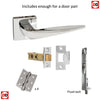 Rebated Double Door Pack Foglia Forme Designer Lever on Minimal Square Rose Polished Chrome Combo Handle & Accessory Pack
